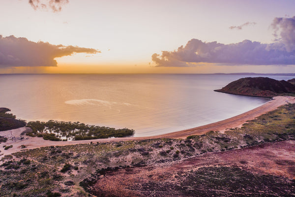 Pilbara Prints Landscape aerial image of Hearson's Cove - Available as a framed print, stretched canvas, framed canvas, fine art print or even a beach towel.